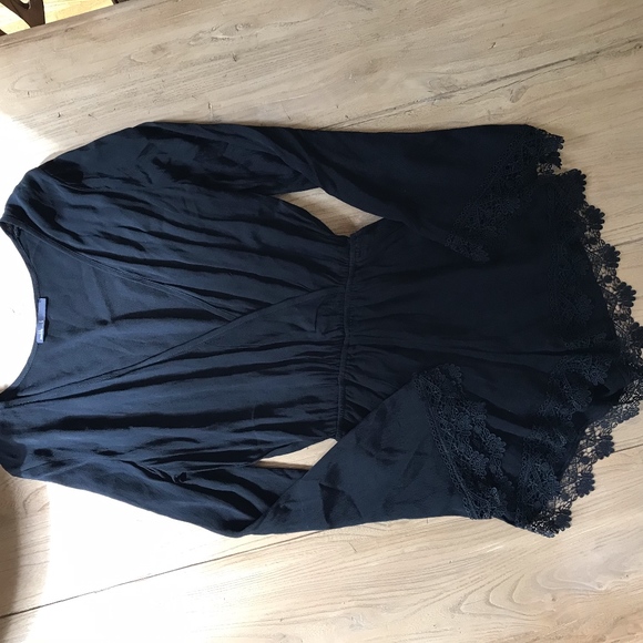 Maddy M Crochet Trim Romper Black - Picture 2 of 7